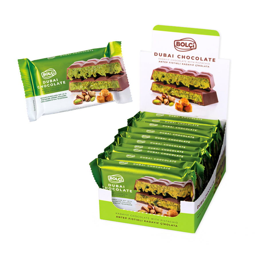 BOLCI - PISTACHIO KADAYIF MILK CHOCO. 65gr x 10 pcs x 8 dp