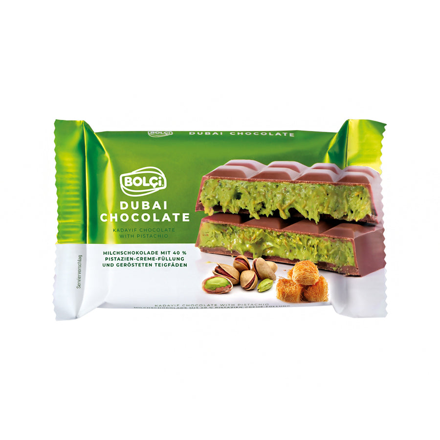 BOLCI - PISTACHIO KADAYIF MILK CHOCO. 65gr x 10 pcs x 8 dp