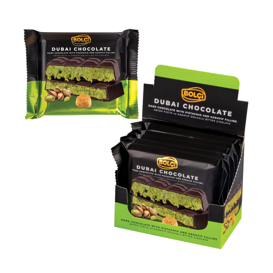 BOLCI - PISTACHIO DARK CHOCO. 100gr x 5 pcs x 9 dp