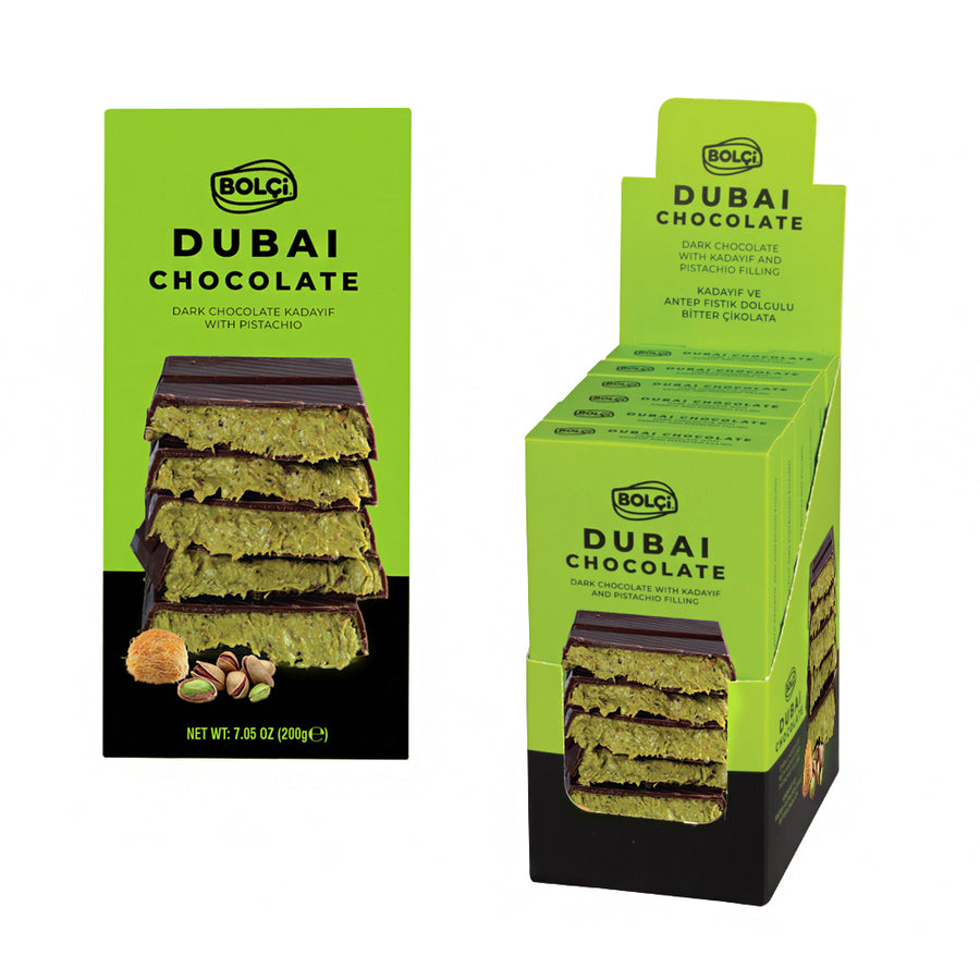 BOLCI- PISTACHIO DARK CHOCO. 200gr x 6 pcs x 6 dp