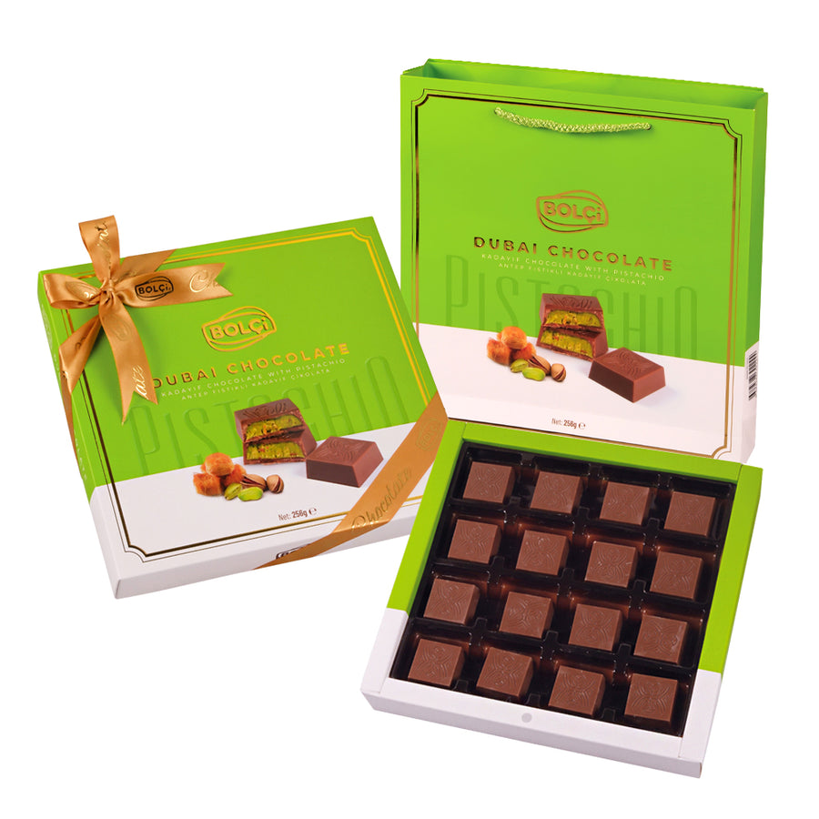 BOLCI-PISTACHIO KADAYIF MILK CHOCO. 256gr x 10 dp