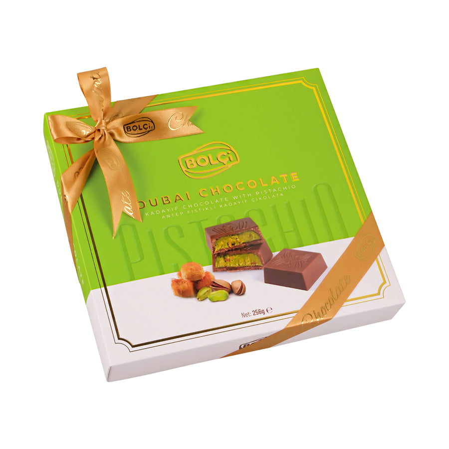 BOLCI-PISTACHIO KADAYIF MILK CHOCO. 256gr x 10 dp