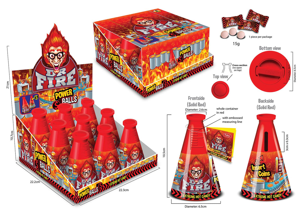 DR.FIRE-POWER BALLS COIN BANK 15gr x 9 pcs x 6 dp
