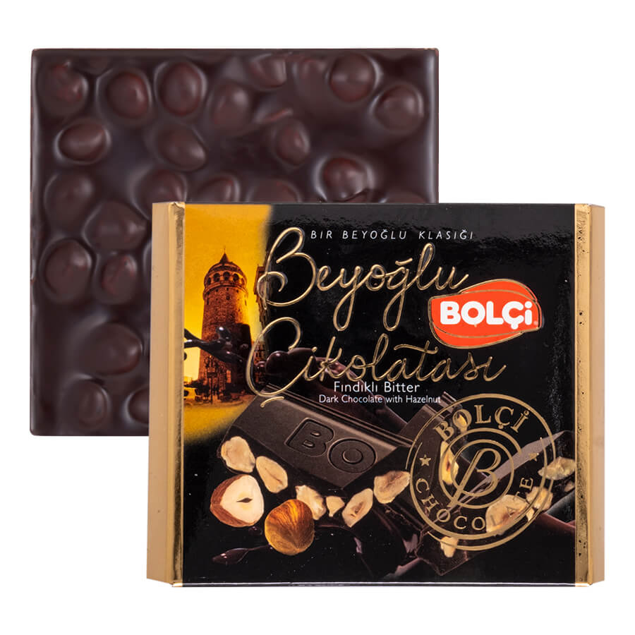 DARK CHOCO.WHOLE HAZELNUT TABLET 90gr x 6 pcs x 12 dp