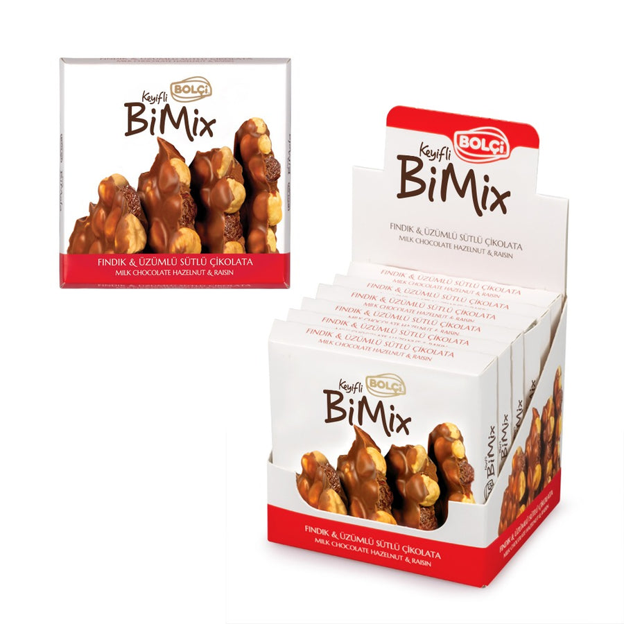 BOLCI-BI MOLA CHOCO.HAZELNUT & RAISIN 70gr x 6 pcs x 6 dp