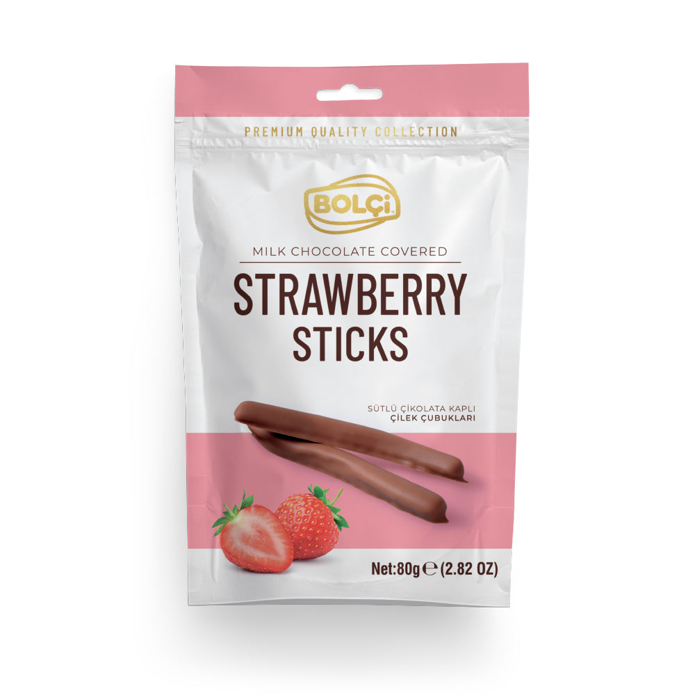 BOLCI-MILK CHOCO.STRAWBERRY STICK 80gr x 12 pcs