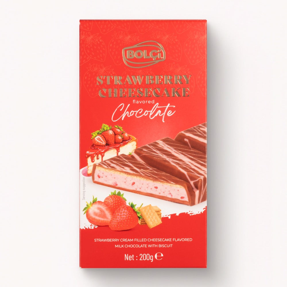 BOLCI-STRAWBERRY CHEESECAKE WHITE CHOCO. 200gr x 14 pcs