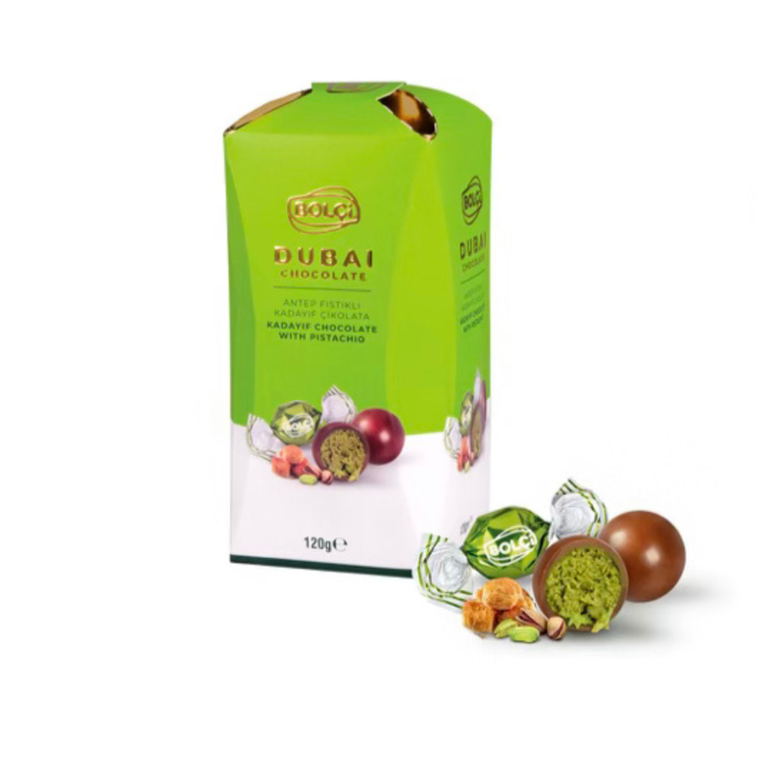 BOLCI-PISTACHIO MILK CHOCO.DOUBLE TWIST 120gr x 12 pcs