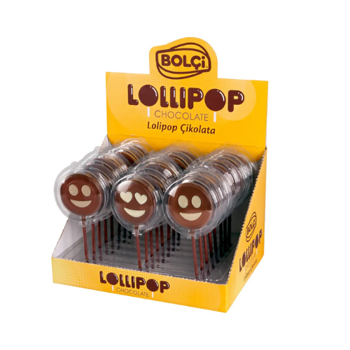 BOLCI-MILK CHOCO. EMOJI LOLLIPOP 24gr x 24 pcs x 2 dp