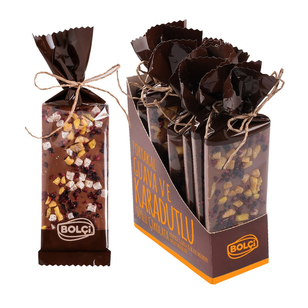 BOLCI-MILK CHOC. ORANGE, GUAVA & BLACKBERRY 60gr x 10 pcs x 5 dp