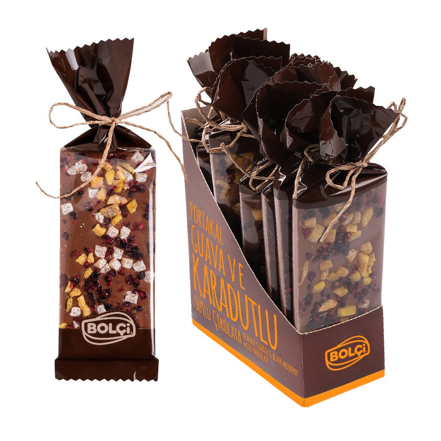 BOLCI-MILK CHOC. ORANGE, GUAVA & BLACKBERRY 60gr x 10 pcs x 5 dp