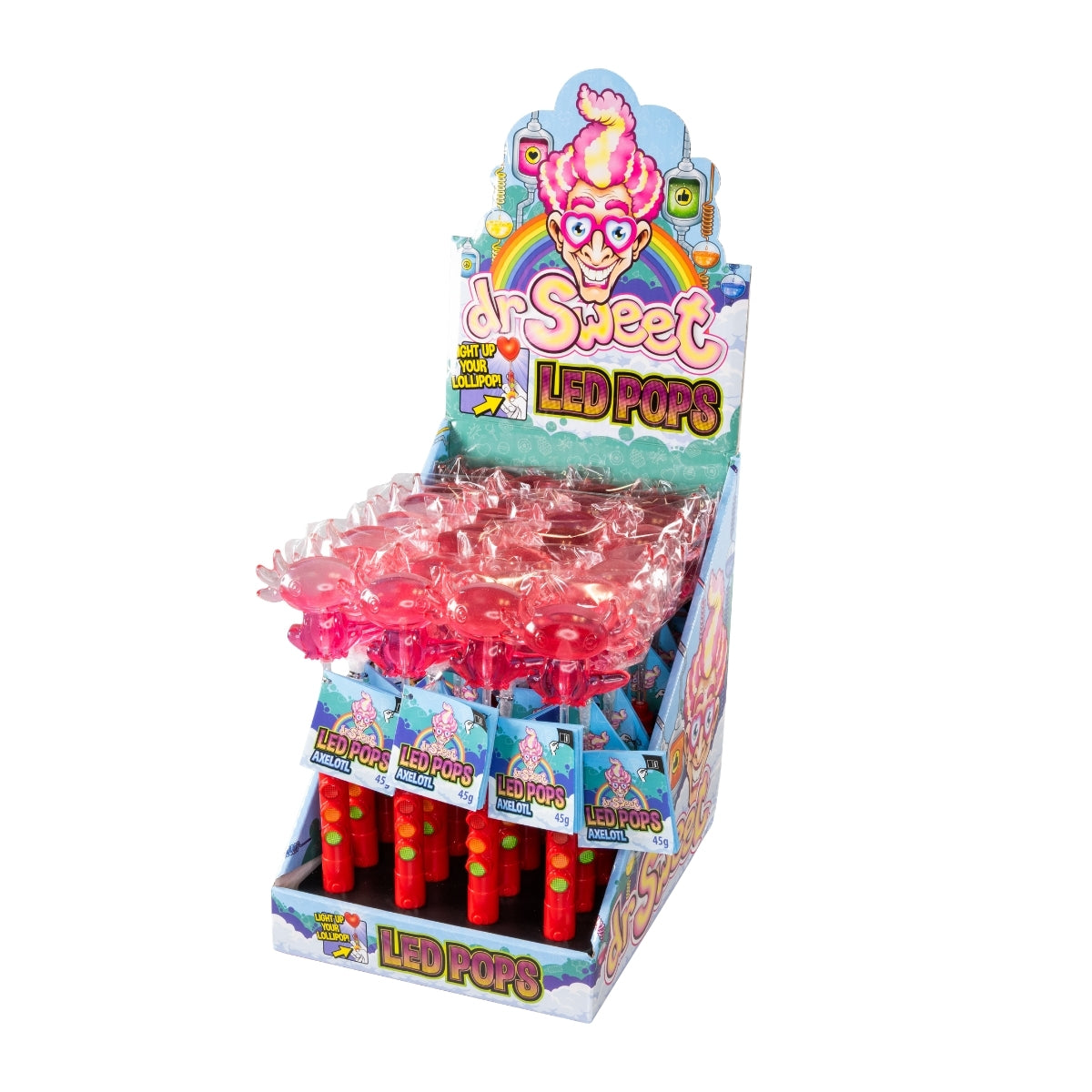DR.SWEET-LED POPS-AXELOTL 45gr x 28 pcs x 4 dp
